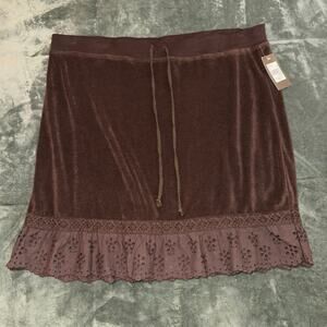Y2K Deadstock Target Merona Boho Skirt Brown Terry Cloth Plus Size Womens 3X NWT